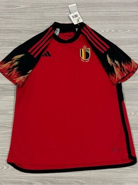Adidas 2022/23 Belgium Home Soccer Jersey HE6631 Red Women’s Size Large